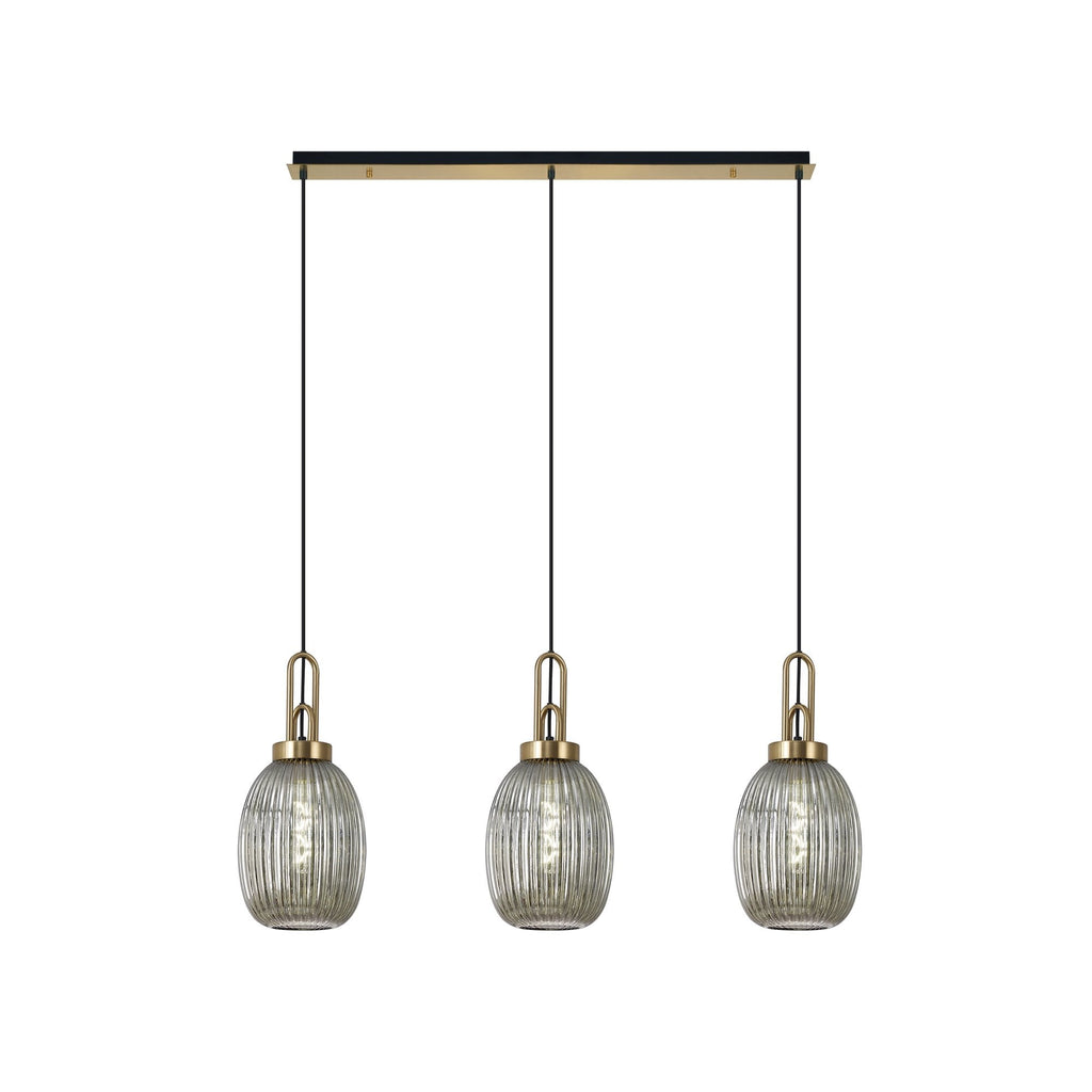 NLK06189 Acme 3 Light Linear Pendant Brass Gold Matt Black