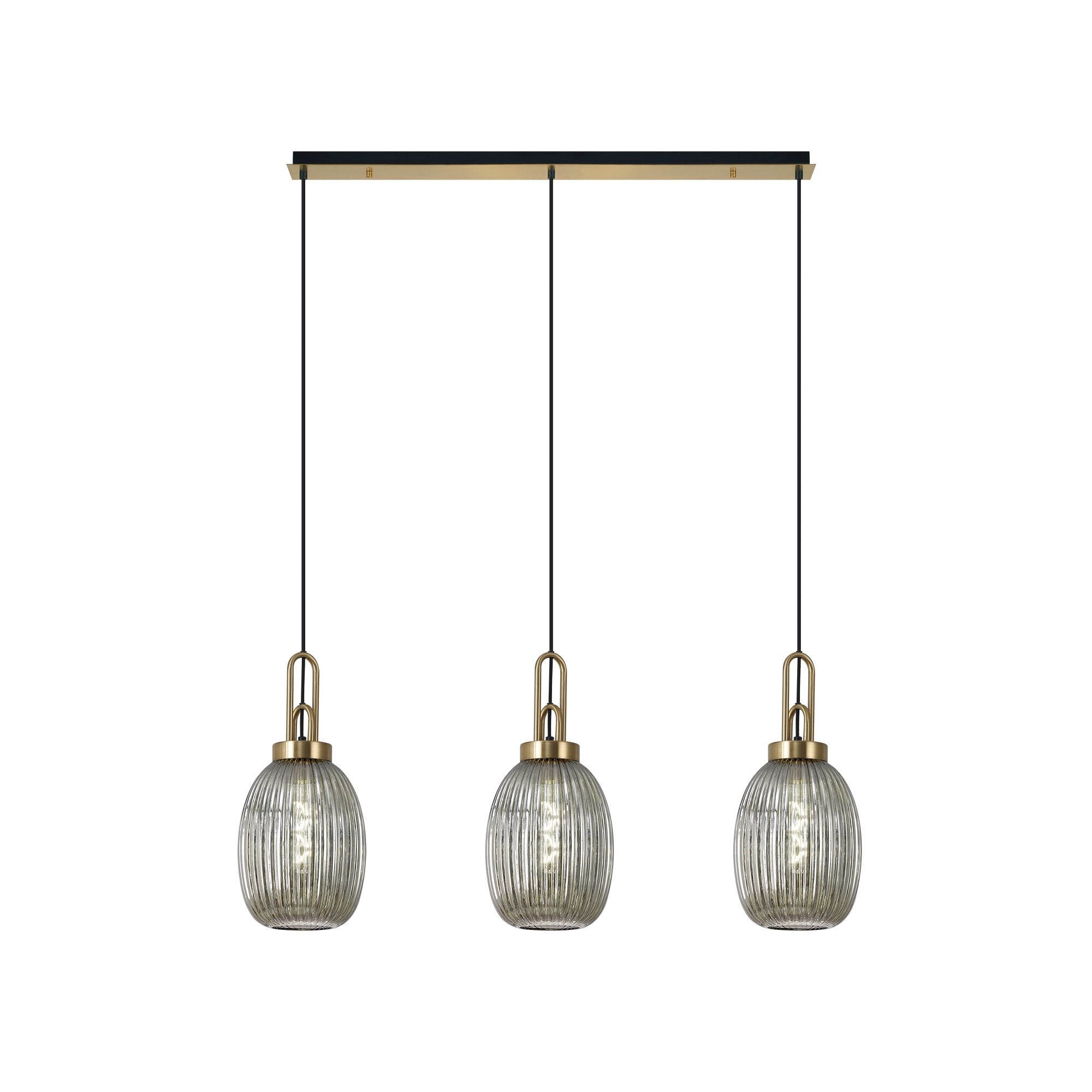 NLK06189 Acme 3 Light Linear Pendant Brass Gold Matt Black