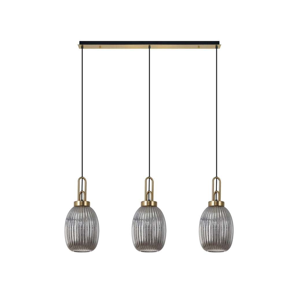 NLK06189 Acme 3 Light Linear Pendant Brass Gold Matt Black