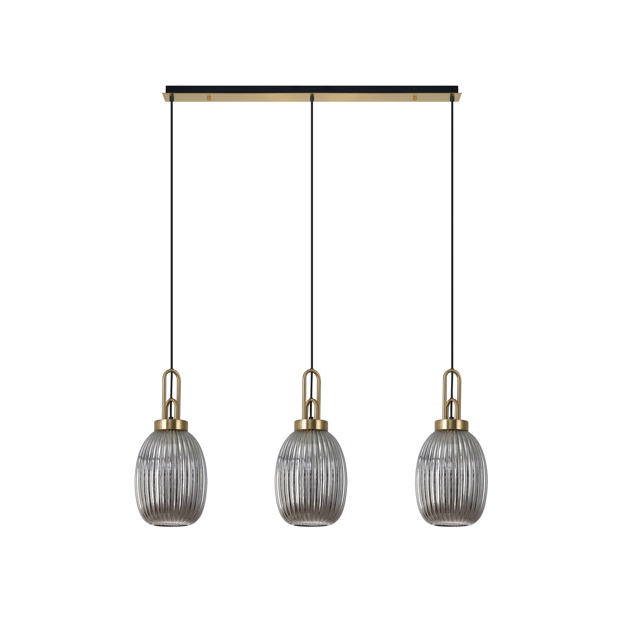 NLK06189 Acme 3 Light Linear Pendant Brass Gold Matt Black