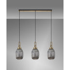 NLK06189 Acme 3 Light Linear Pendant Brass Gold Matt Black