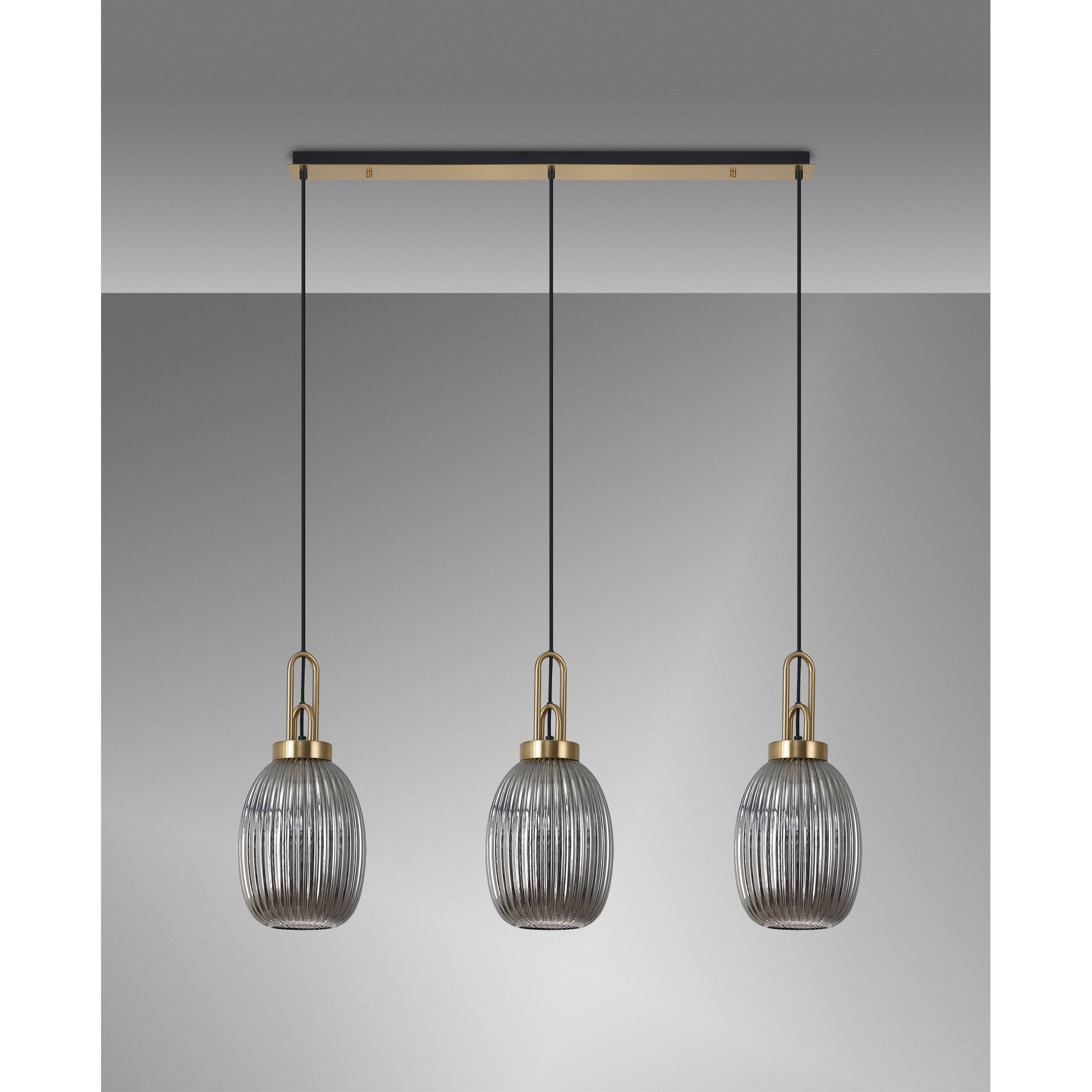 NLK06189 Acme 3 Light Linear Pendant Brass Gold Matt Black