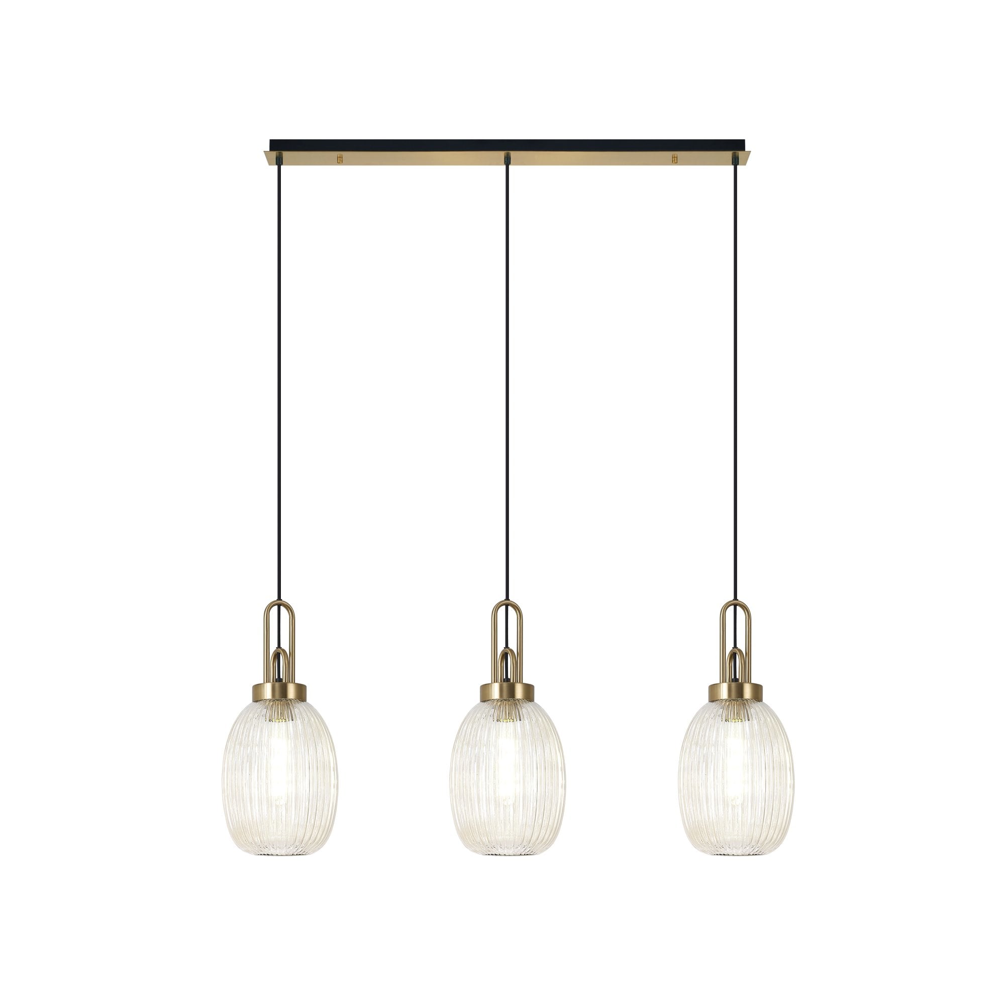 NLK06199 Acme 3 Light Linear Pendant Brass Gold Matt Black