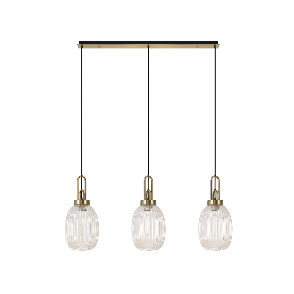 NLK06199 Acme 3 Light Linear Pendant Brass Gold Matt Black