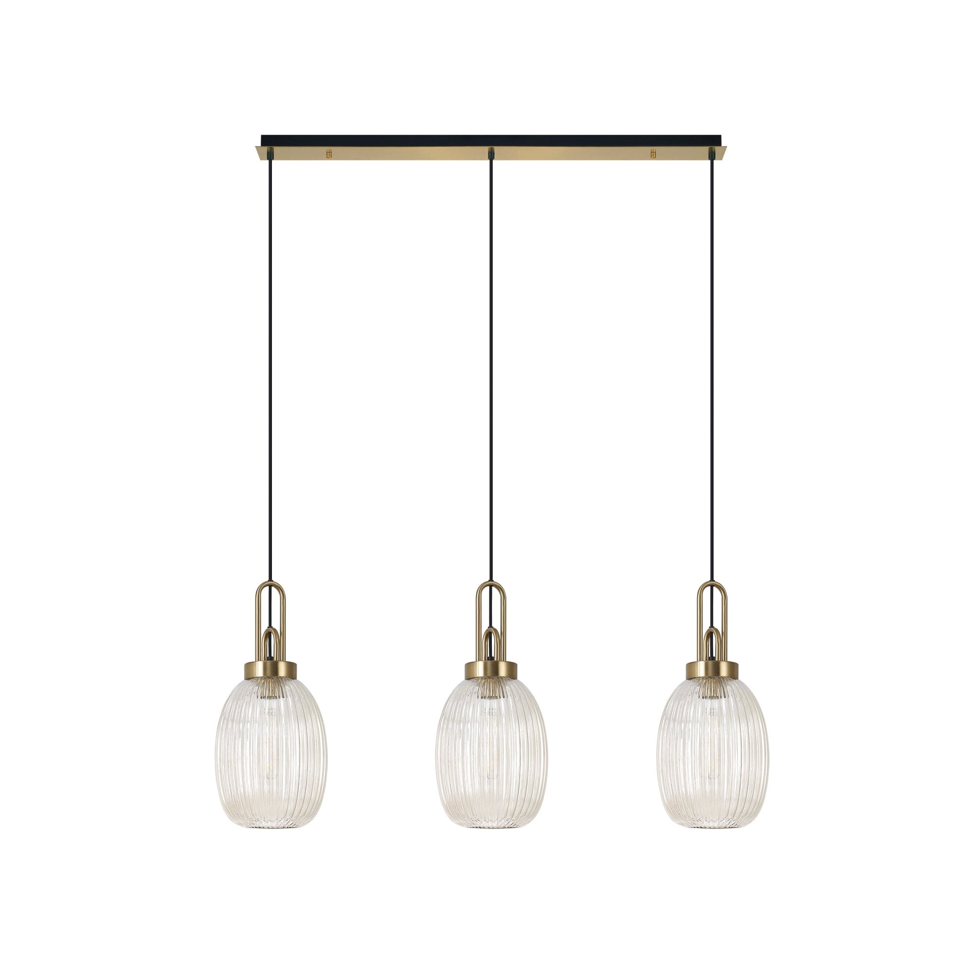 NLK06199 Acme 3 Light Linear Pendant Brass Gold Matt Black