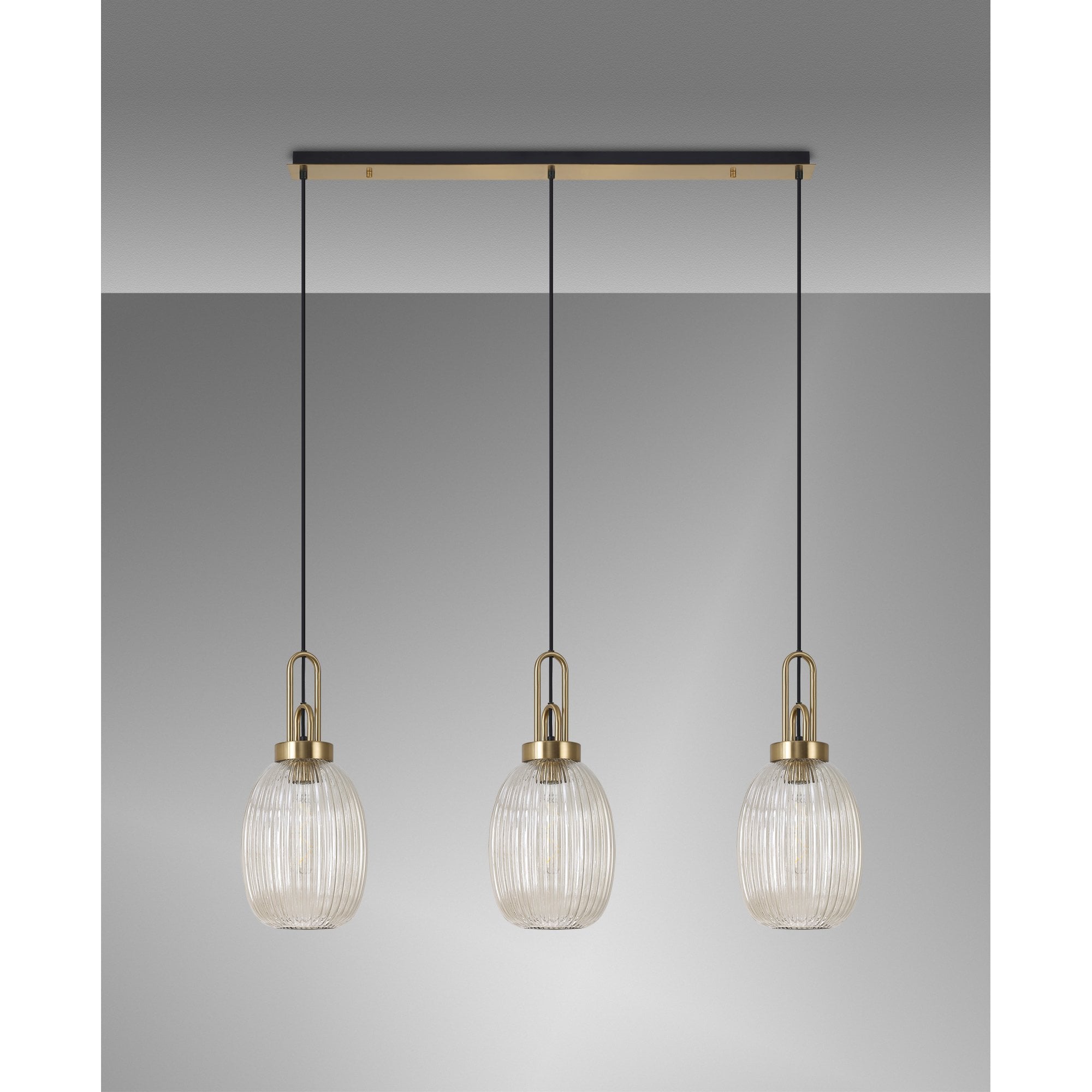 NLK06199 Acme 3 Light Linear Pendant Brass Gold Matt Black
