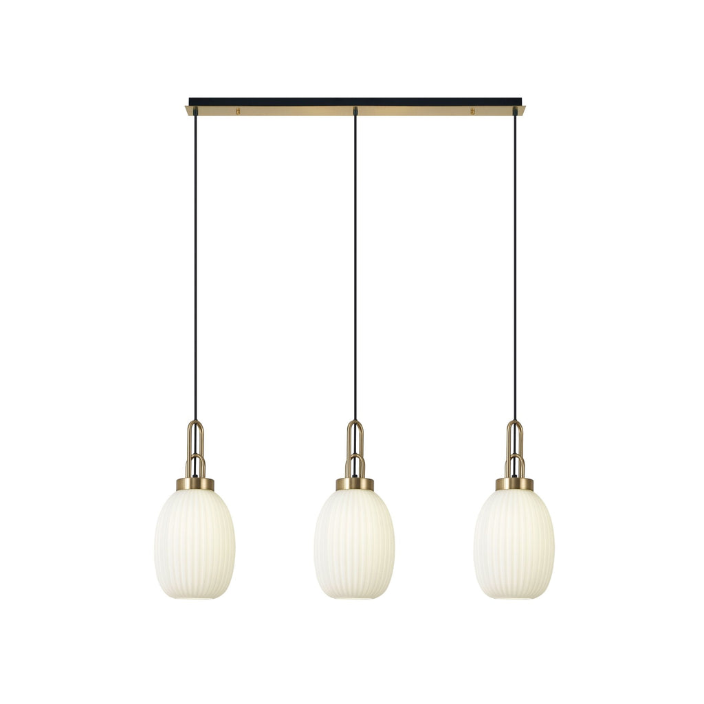 NLK06209 Acme 3 Light Linear Pendant Brass Gold Matt Black