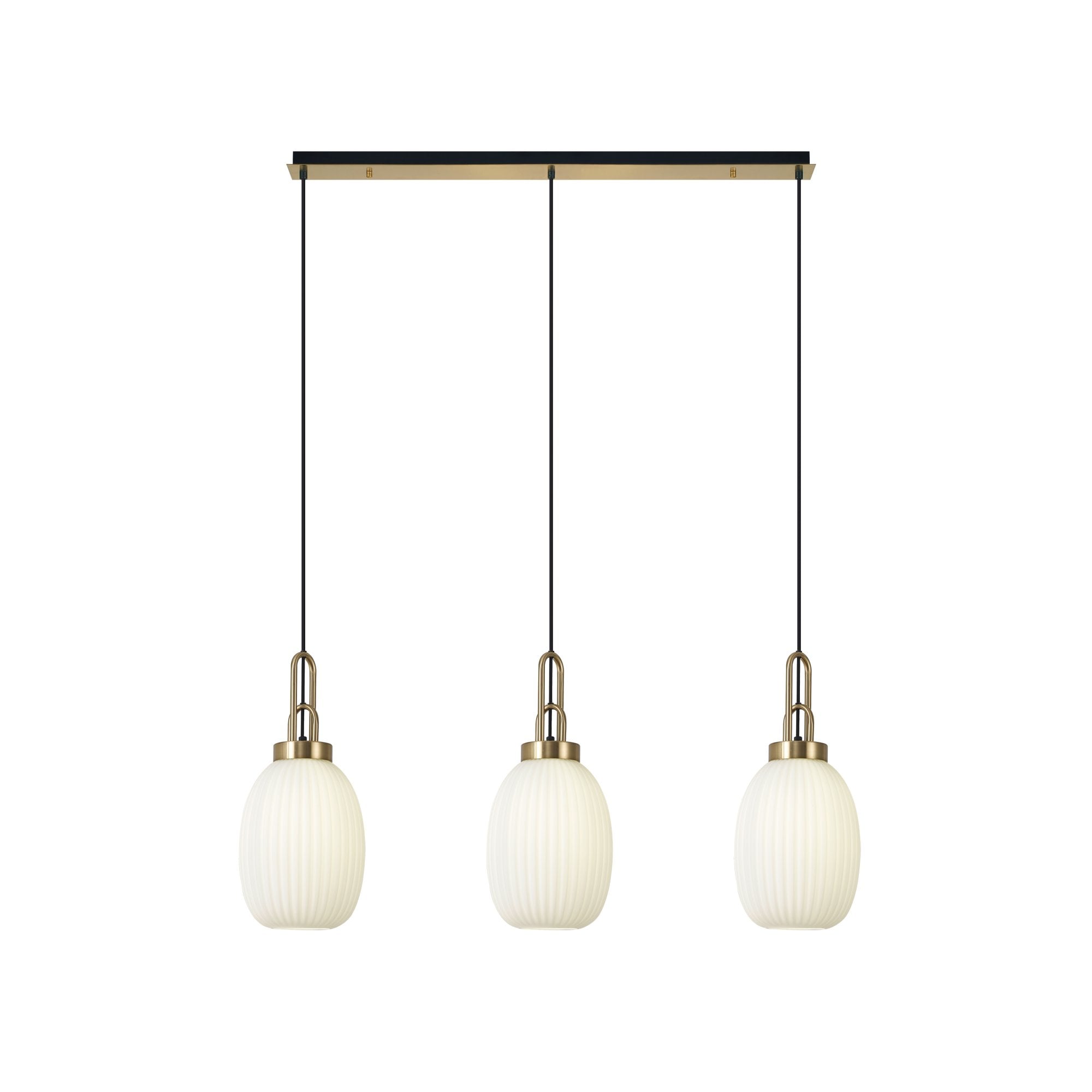 NLK06209 Acme 3 Light Linear Pendant Brass Gold Matt Black