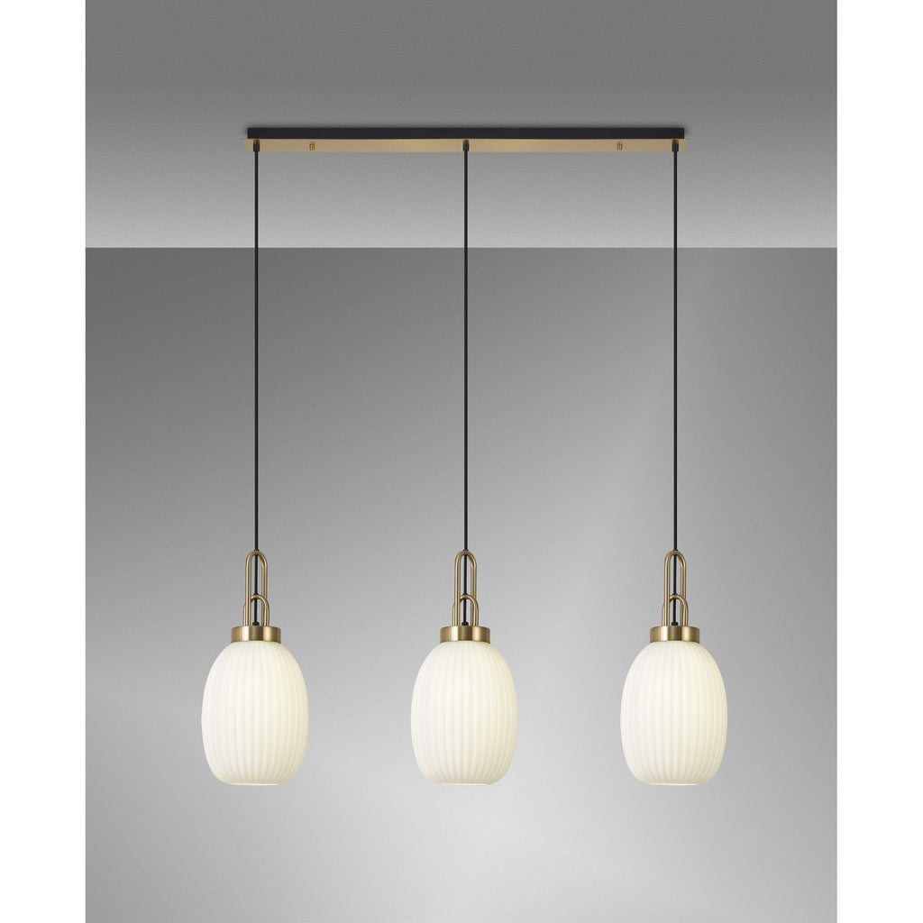 NLK06209 Acme 3 Light Linear Pendant Brass Gold Matt Black