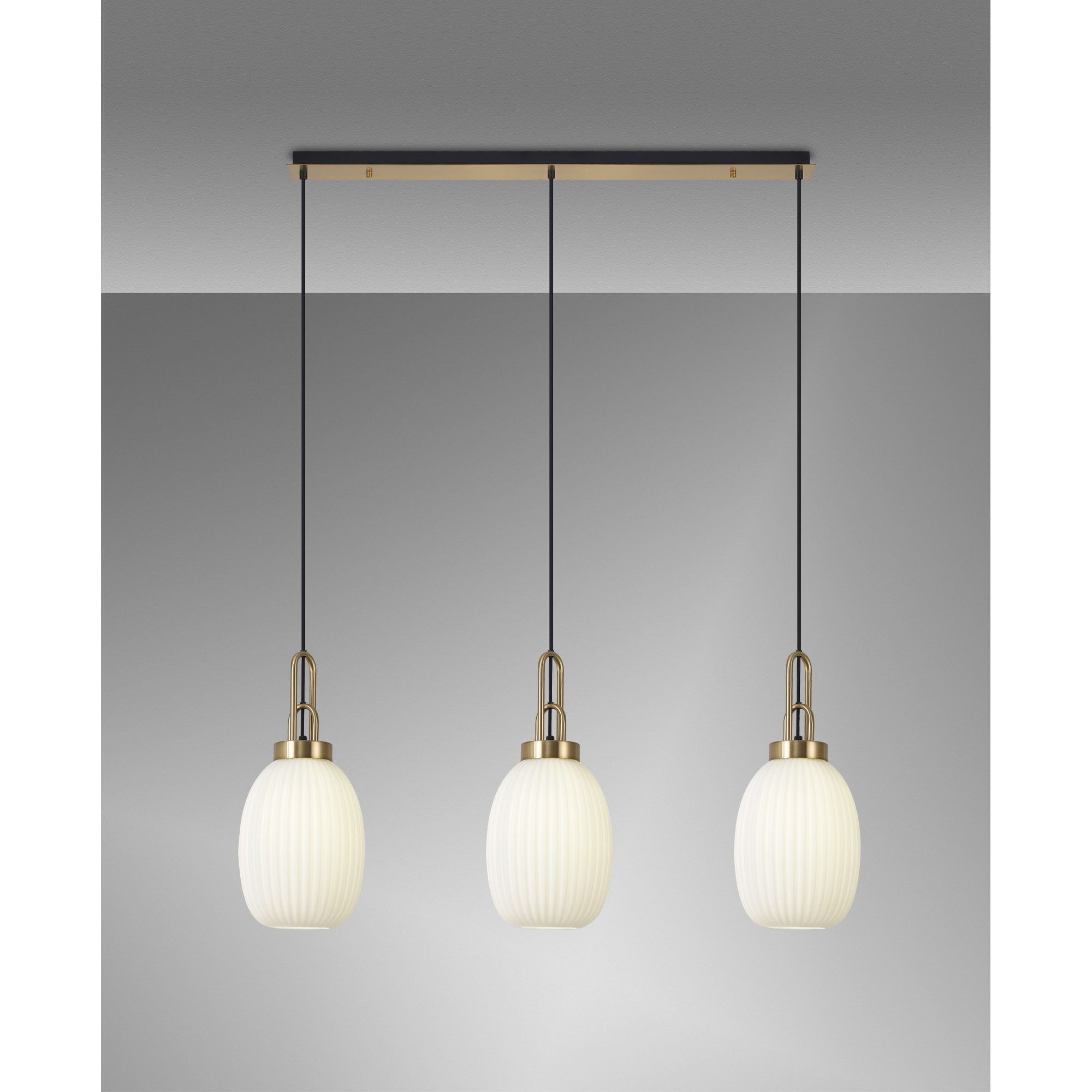 NLK06209 Acme 3 Light Linear Pendant Brass Gold Matt Black