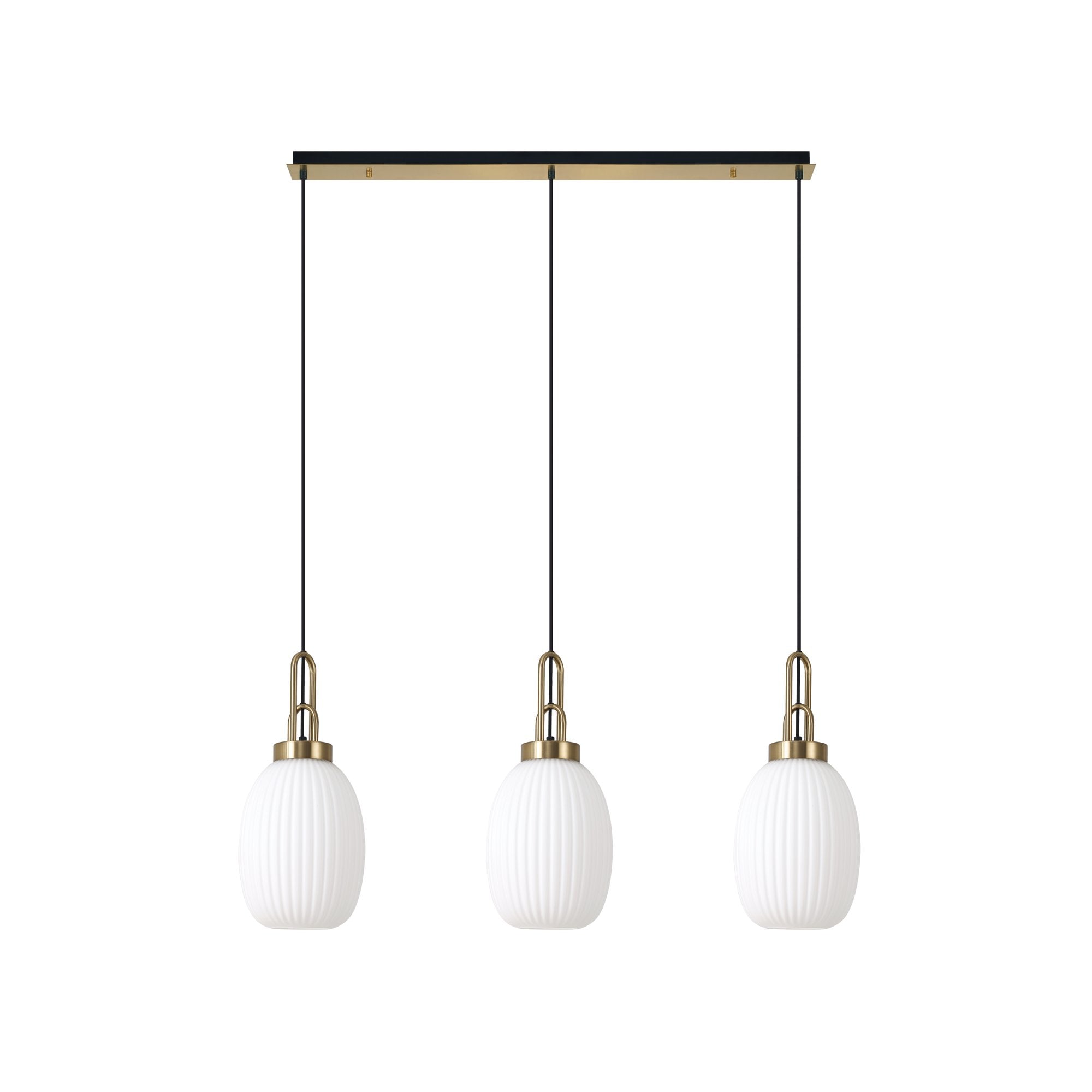 NLK06209 Acme 3 Light Linear Pendant Brass Gold Matt Black