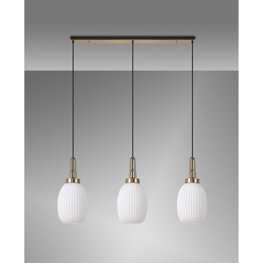 NLK06209 Acme 3 Light Linear Pendant Brass Gold Matt Black