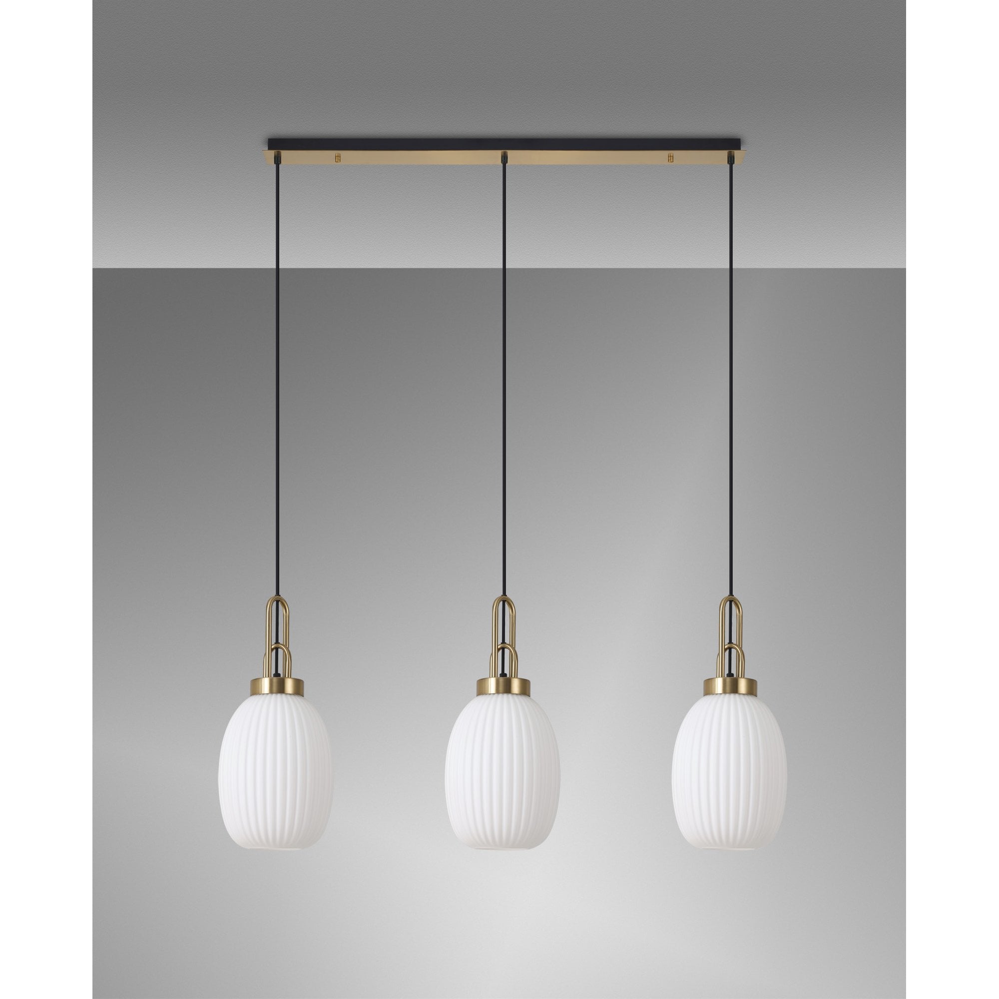 NLK06209 Acme 3 Light Linear Pendant Brass Gold Matt Black