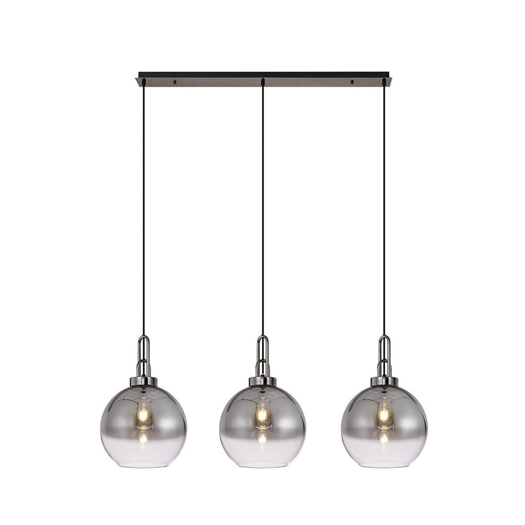 NLK06219 Acme 3 Light Linear Pendant Black Chrome Matt Black
