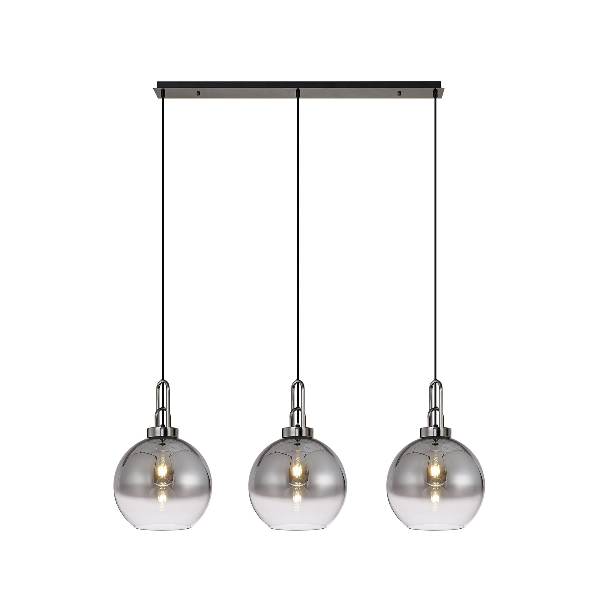 NLK06219 Acme 3 Light Linear Pendant Black Chrome Matt Black