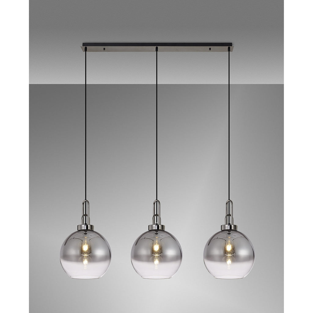 NLK06219 Acme 3 Light Linear Pendant Black Chrome Matt Black