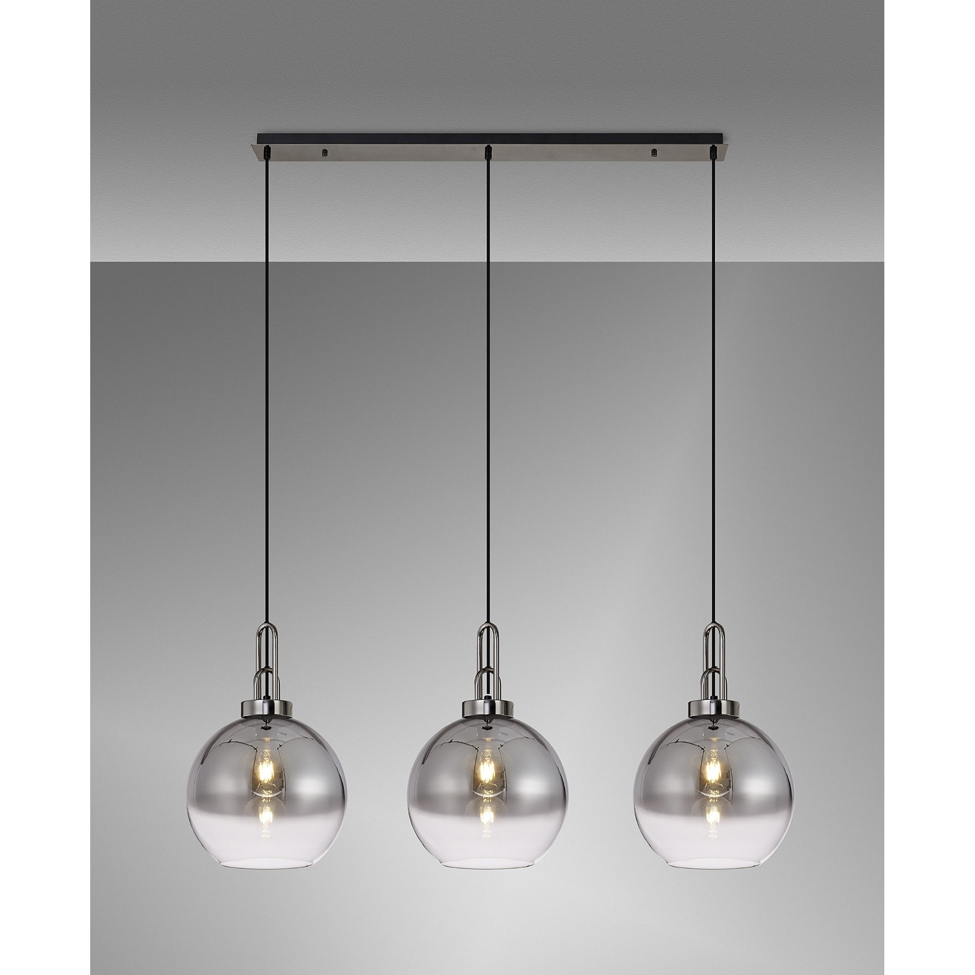 NLK06219 Acme 3 Light Linear Pendant Black Chrome Matt Black