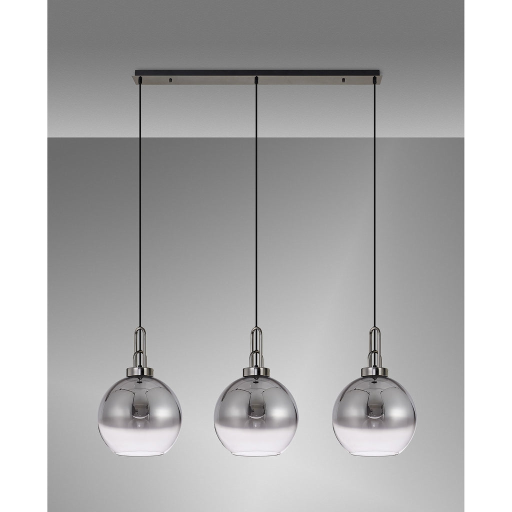 NLK06219 Acme 3 Light Linear Pendant Black Chrome Matt Black