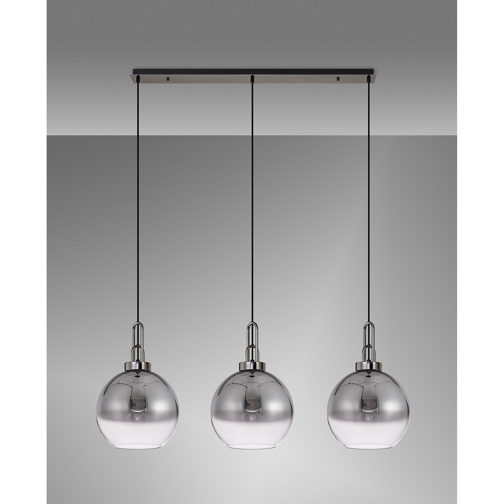 NLK06219 Acme 3 Light Linear Pendant Black Chrome Matt Black