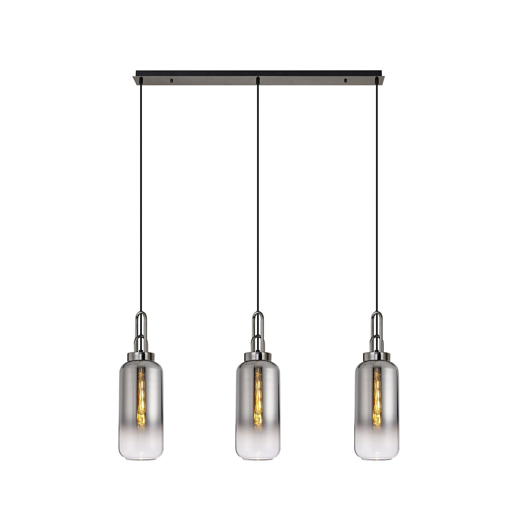 NLK06229 Acme 3 Light Linear Pendant Black Chrome Matt Black