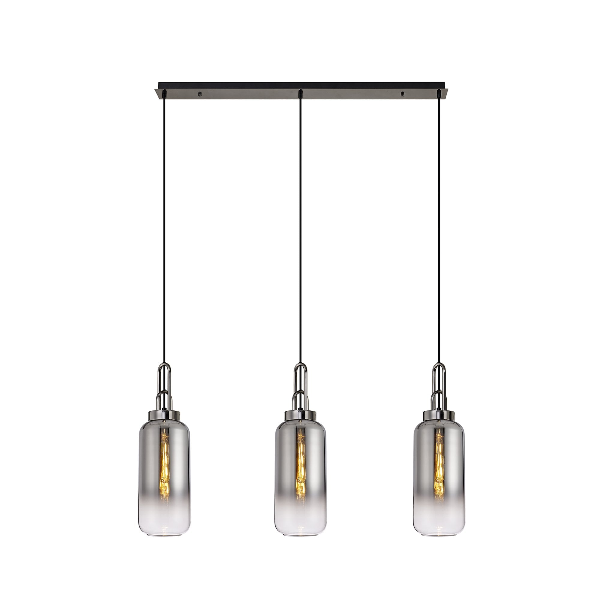 NLK06229 Acme 3 Light Linear Pendant Black Chrome Matt Black
