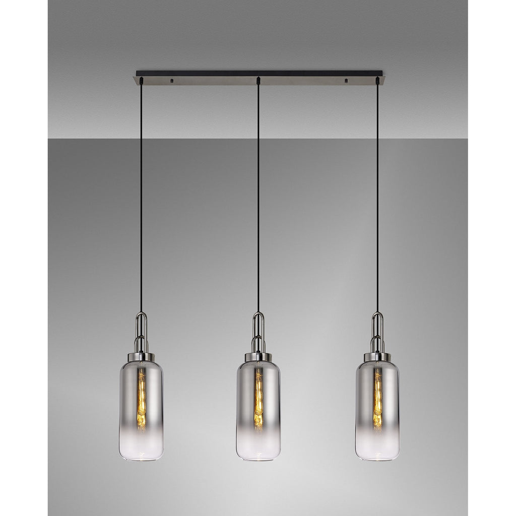 NLK06229 Acme 3 Light Linear Pendant Black Chrome Matt Black