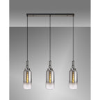 NLK06229 Acme 3 Light Linear Pendant Black Chrome Matt Black