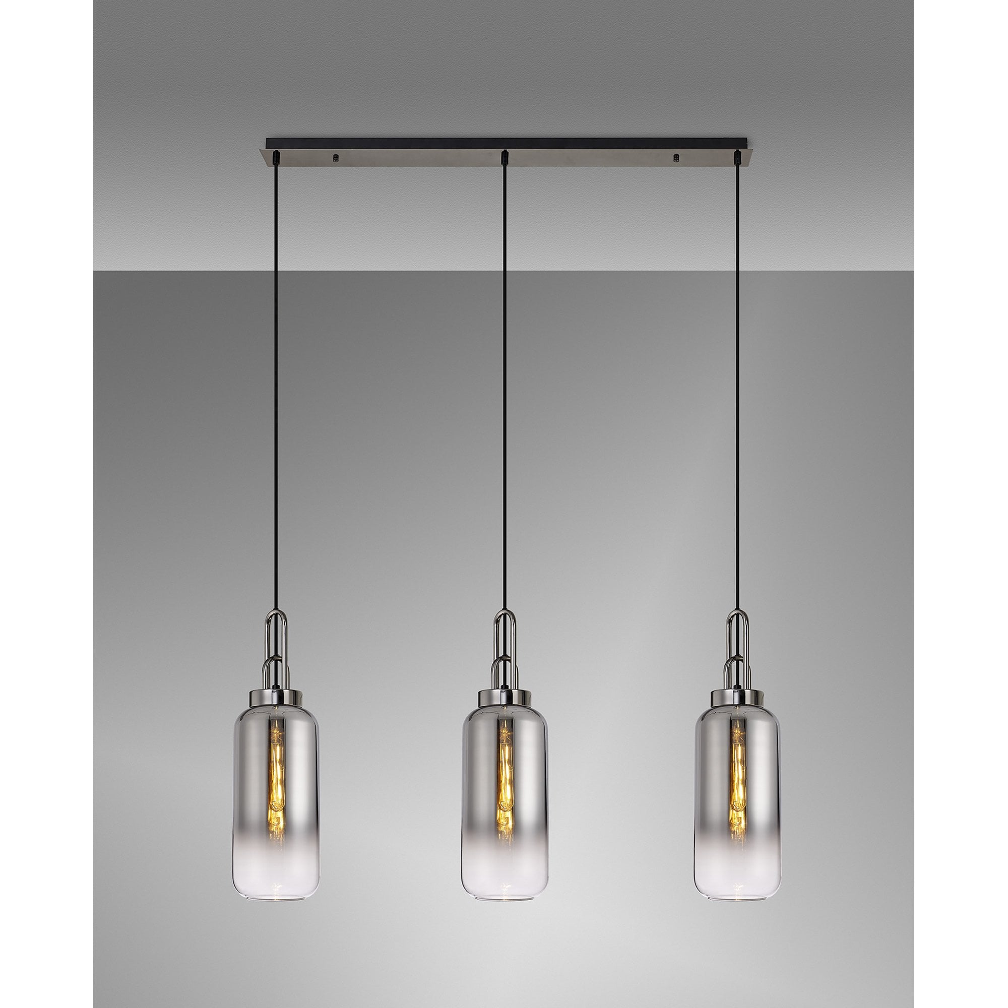 NLK06229 Acme 3 Light Linear Pendant Black Chrome Matt Black