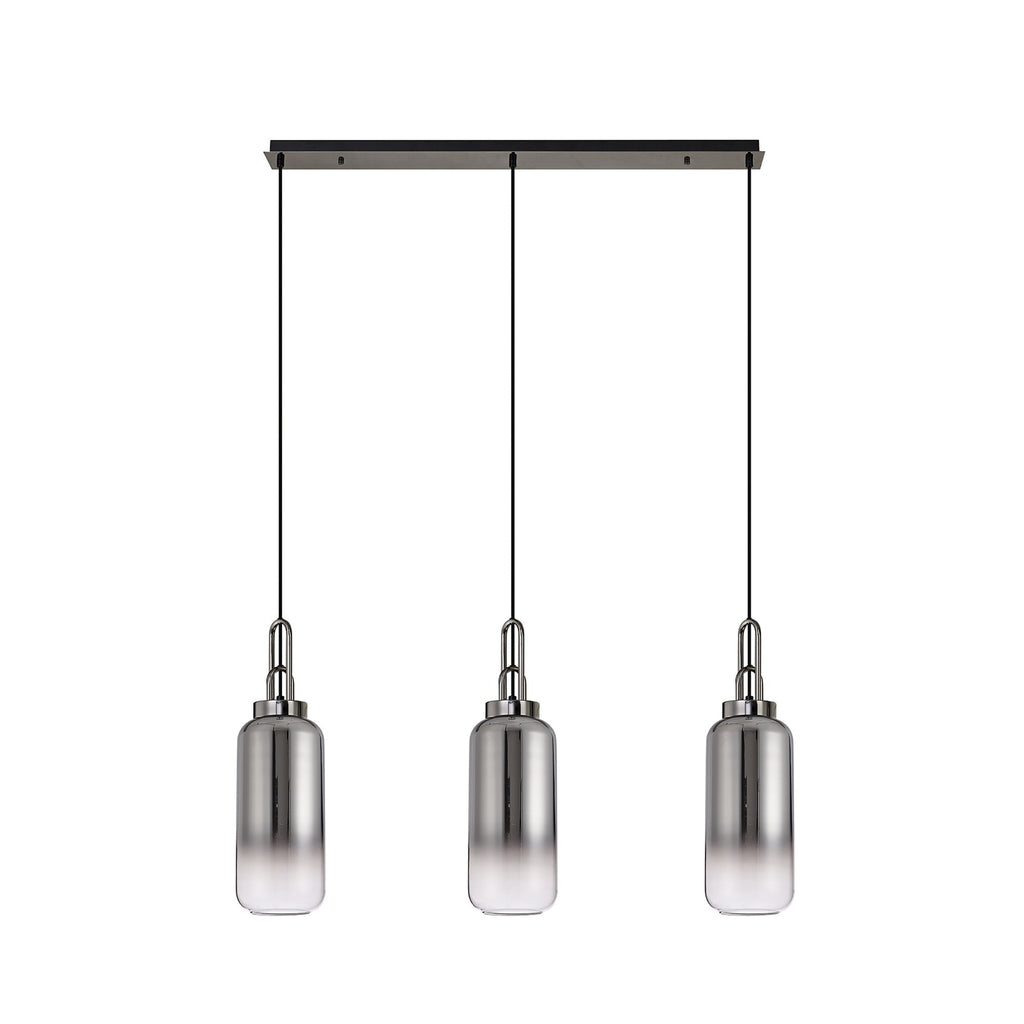 NLK06229 Acme 3 Light Linear Pendant Black Chrome Matt Black