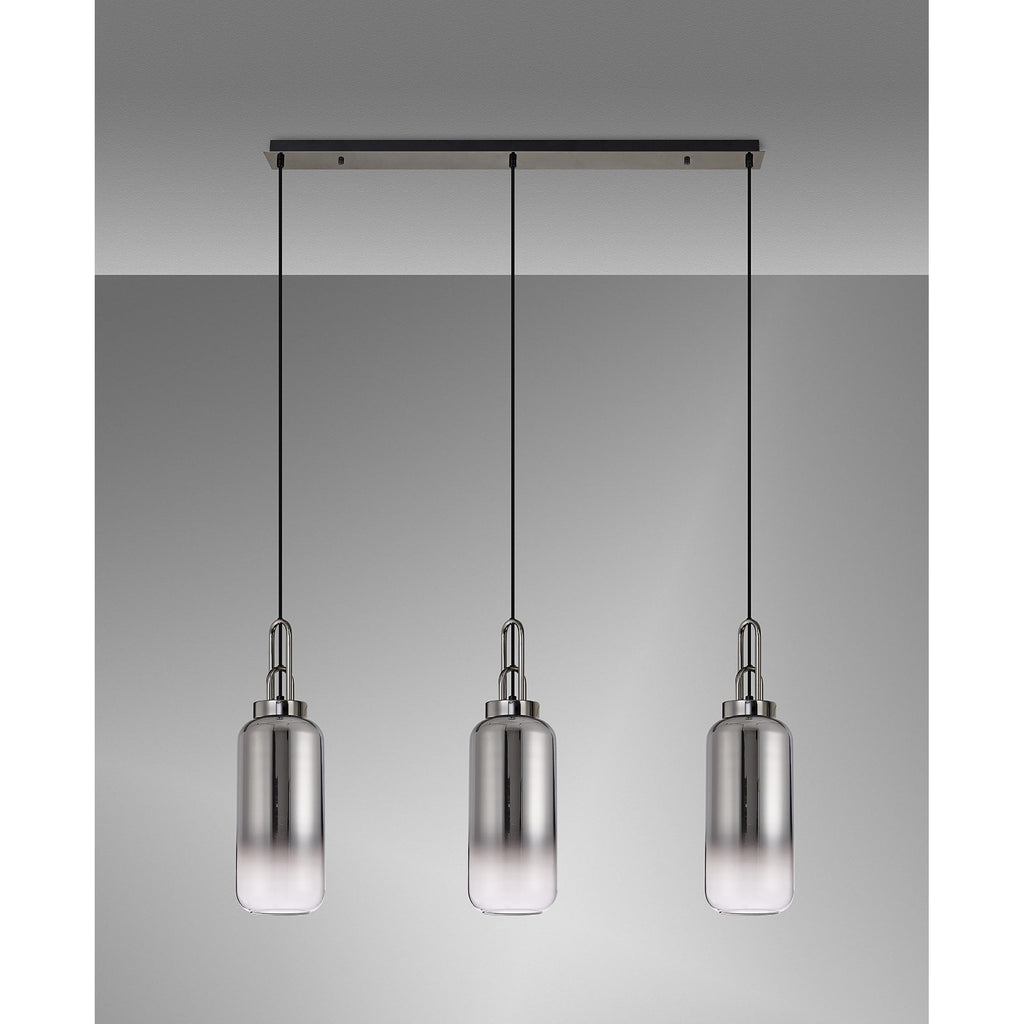 NLK06229 Acme 3 Light Linear Pendant Black Chrome Matt Black