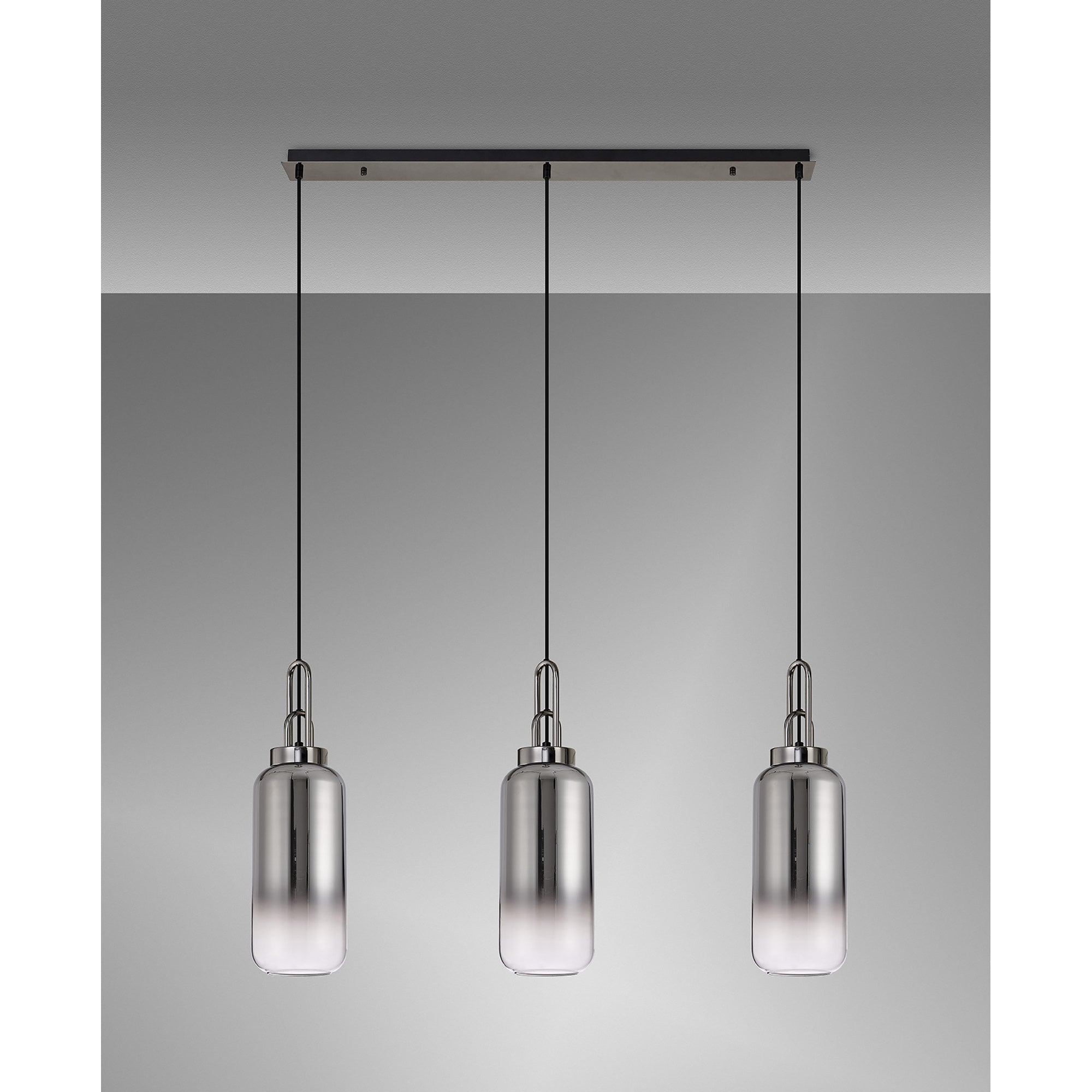 NLK06229 Acme 3 Light Linear Pendant Black Chrome Matt Black