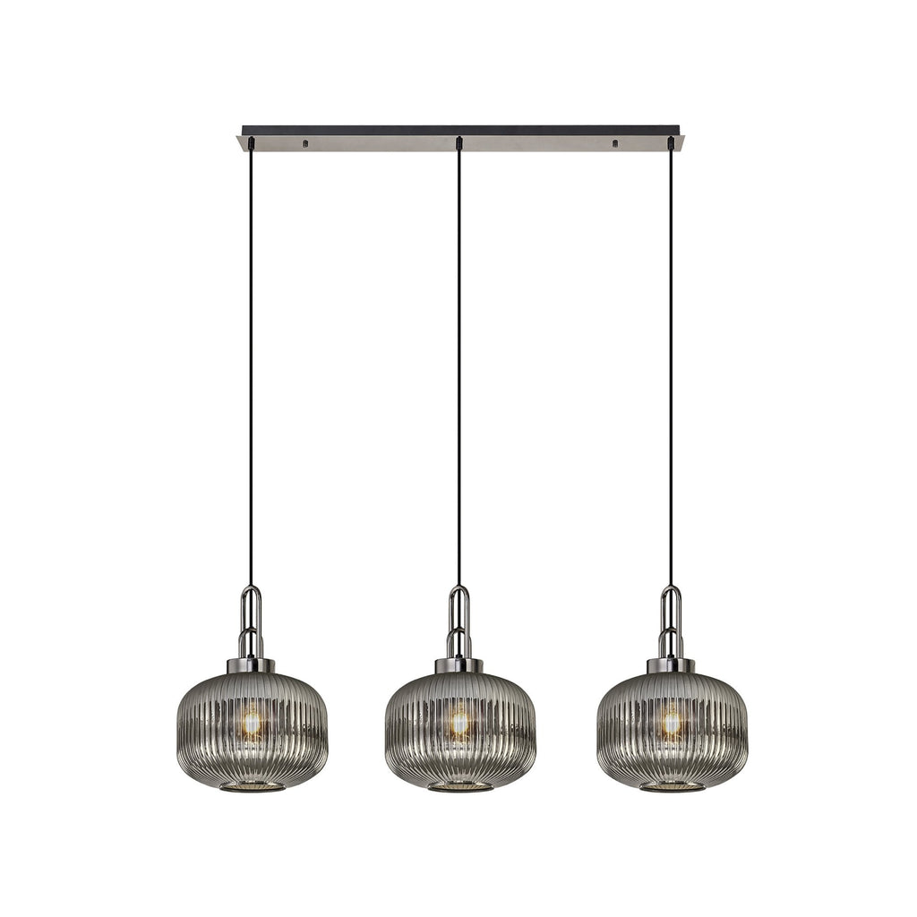 NLK06239 Acme 3 Light Linear Pendant Black Chrome Matt Black