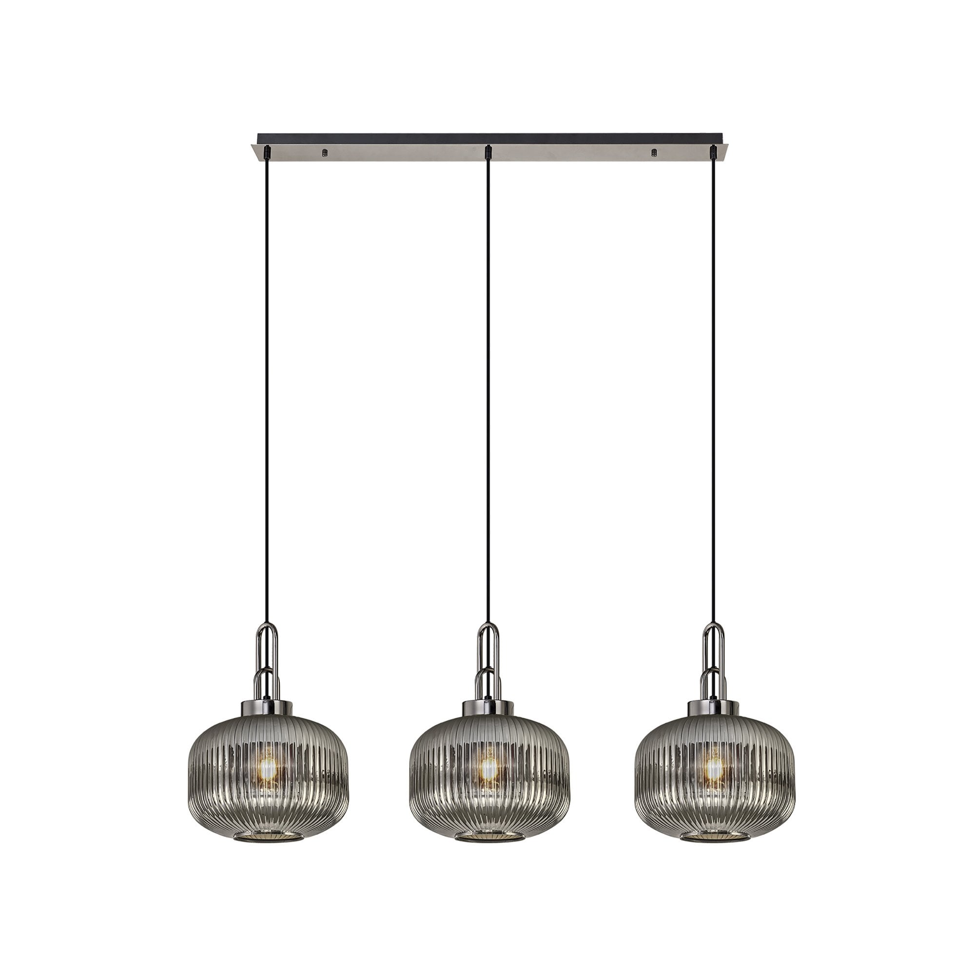 NLK06239 Acme 3 Light Linear Pendant Black Chrome Matt Black