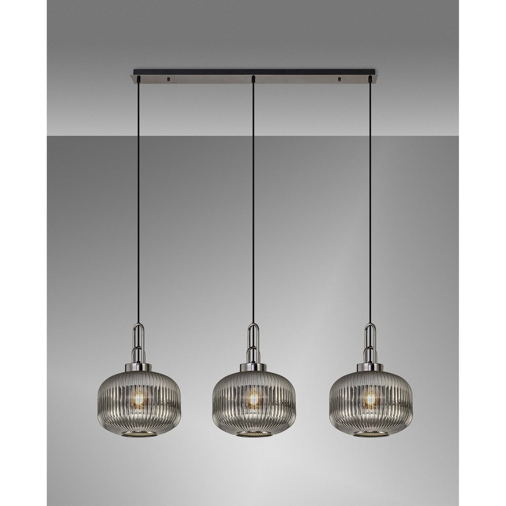NLK06239 Acme 3 Light Linear Pendant Black Chrome Matt Black