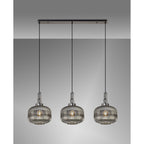 NLK06239 Acme 3 Light Linear Pendant Black Chrome Matt Black