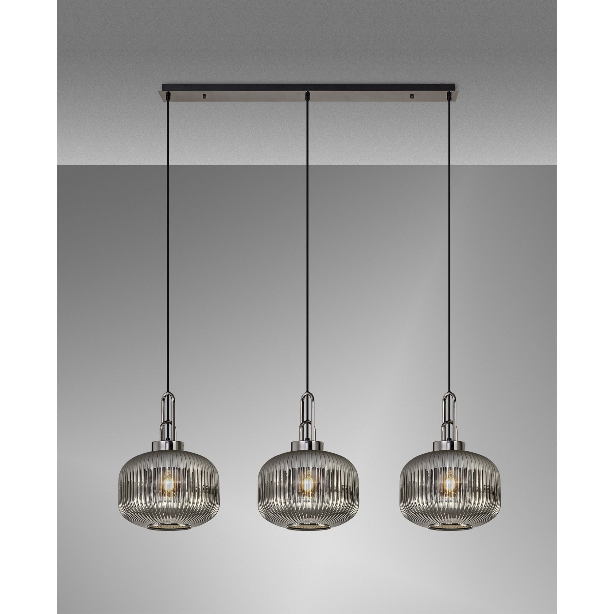 NLK06239 Acme 3 Light Linear Pendant Black Chrome Matt Black