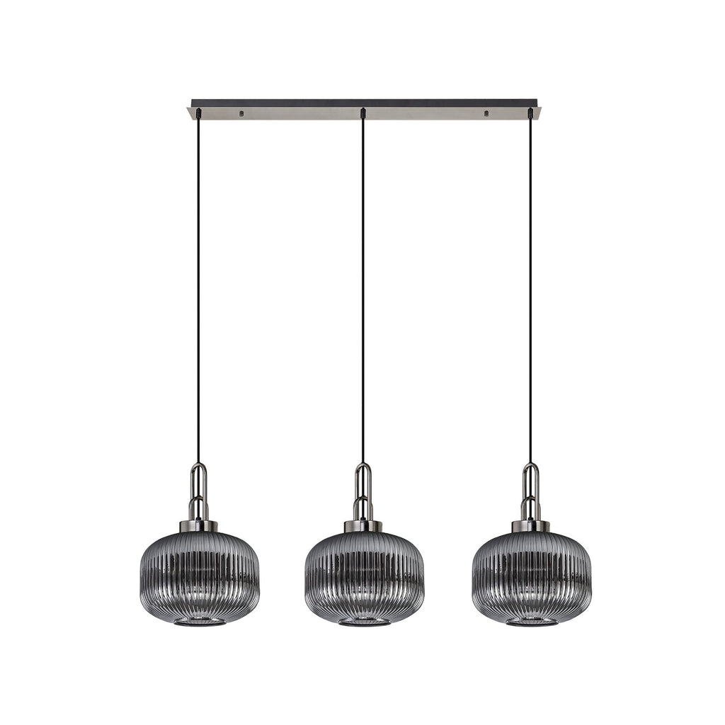 NLK06239 Acme 3 Light Linear Pendant Black Chrome Matt Black