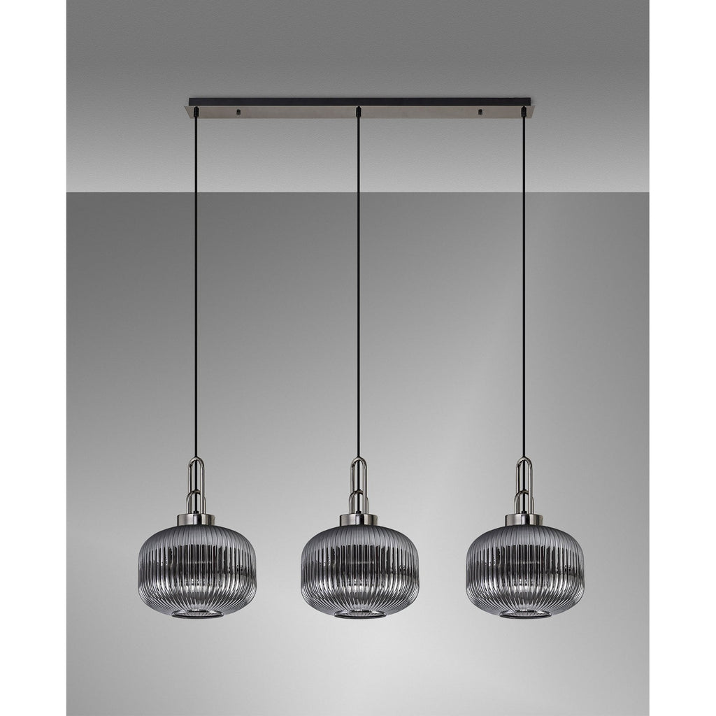 NLK06239 Acme 3 Light Linear Pendant Black Chrome Matt Black