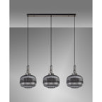 NLK06239 Acme 3 Light Linear Pendant Black Chrome Matt Black