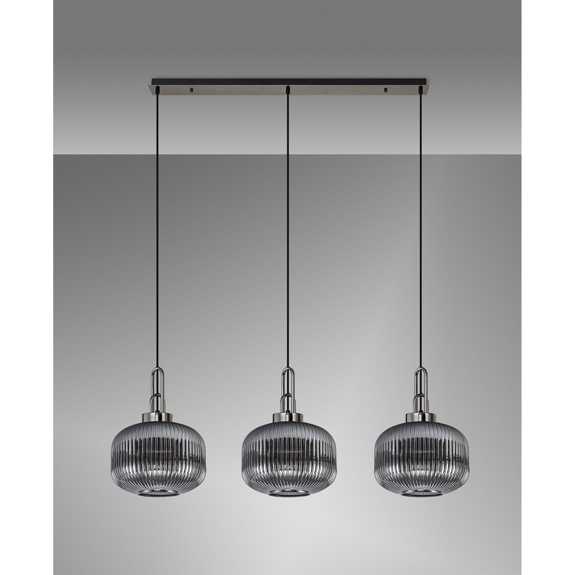 NLK06239 Acme 3 Light Linear Pendant Black Chrome Matt Black