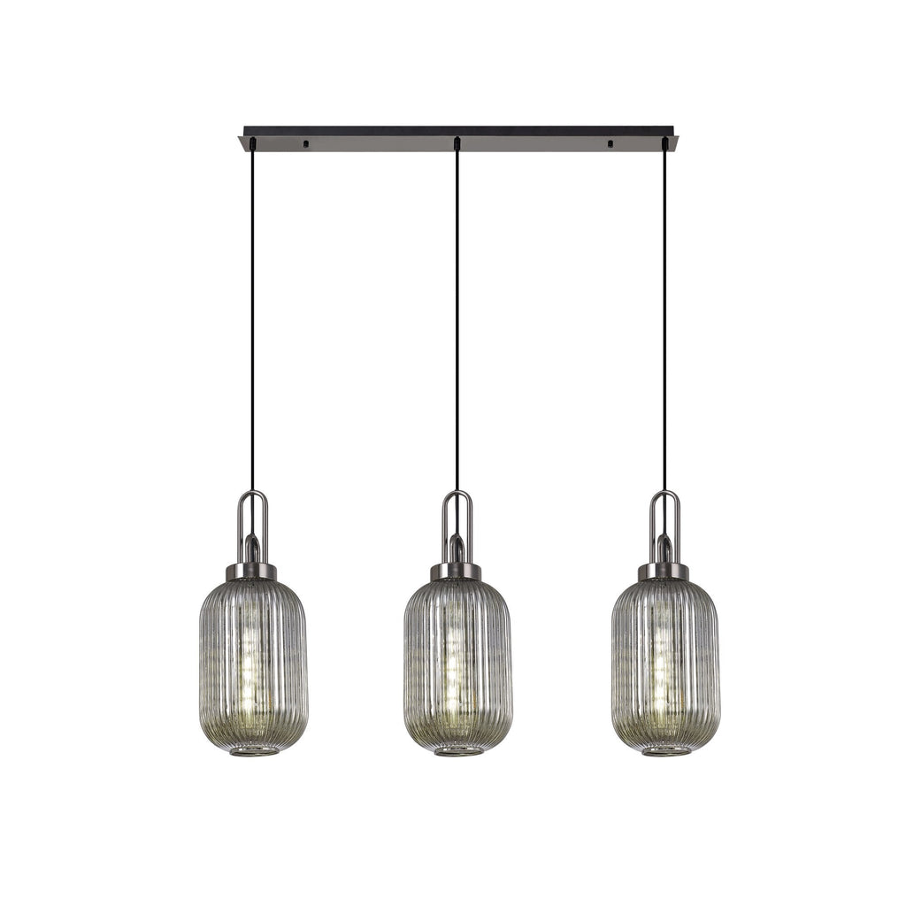 NLK06249 Acme 3 Light Linear Pendant Black Chrome Matt Black