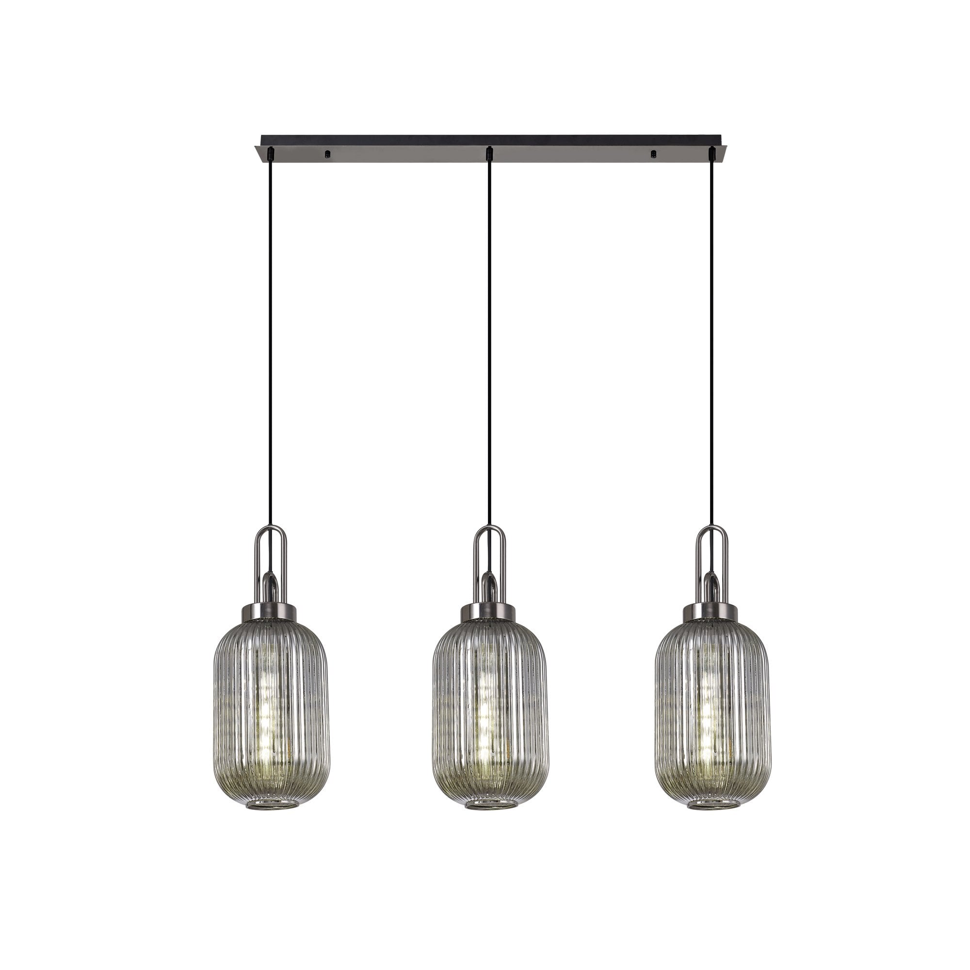 NLK06249 Acme 3 Light Linear Pendant Black Chrome Matt Black