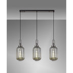 NLK06249 Acme 3 Light Linear Pendant Black Chrome Matt Black