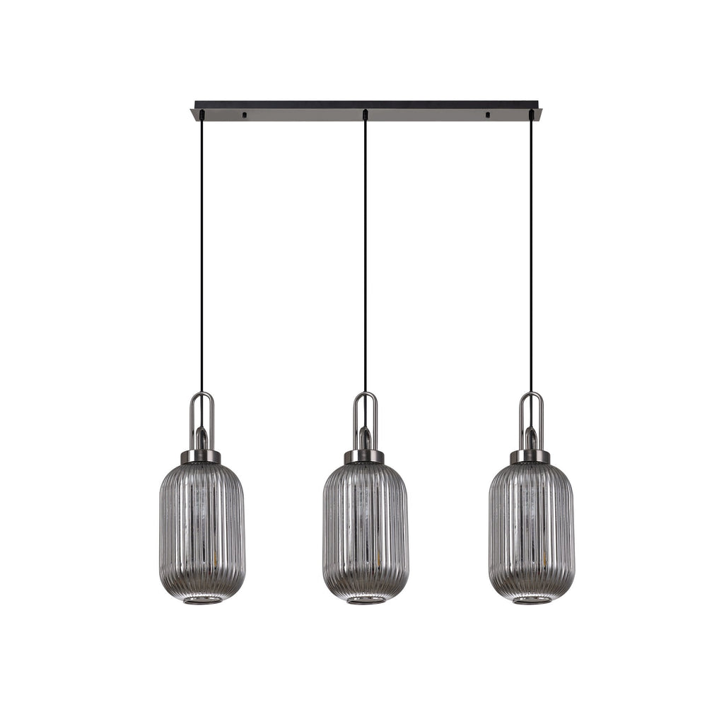 NLK06249 Acme 3 Light Linear Pendant Black Chrome Matt Black