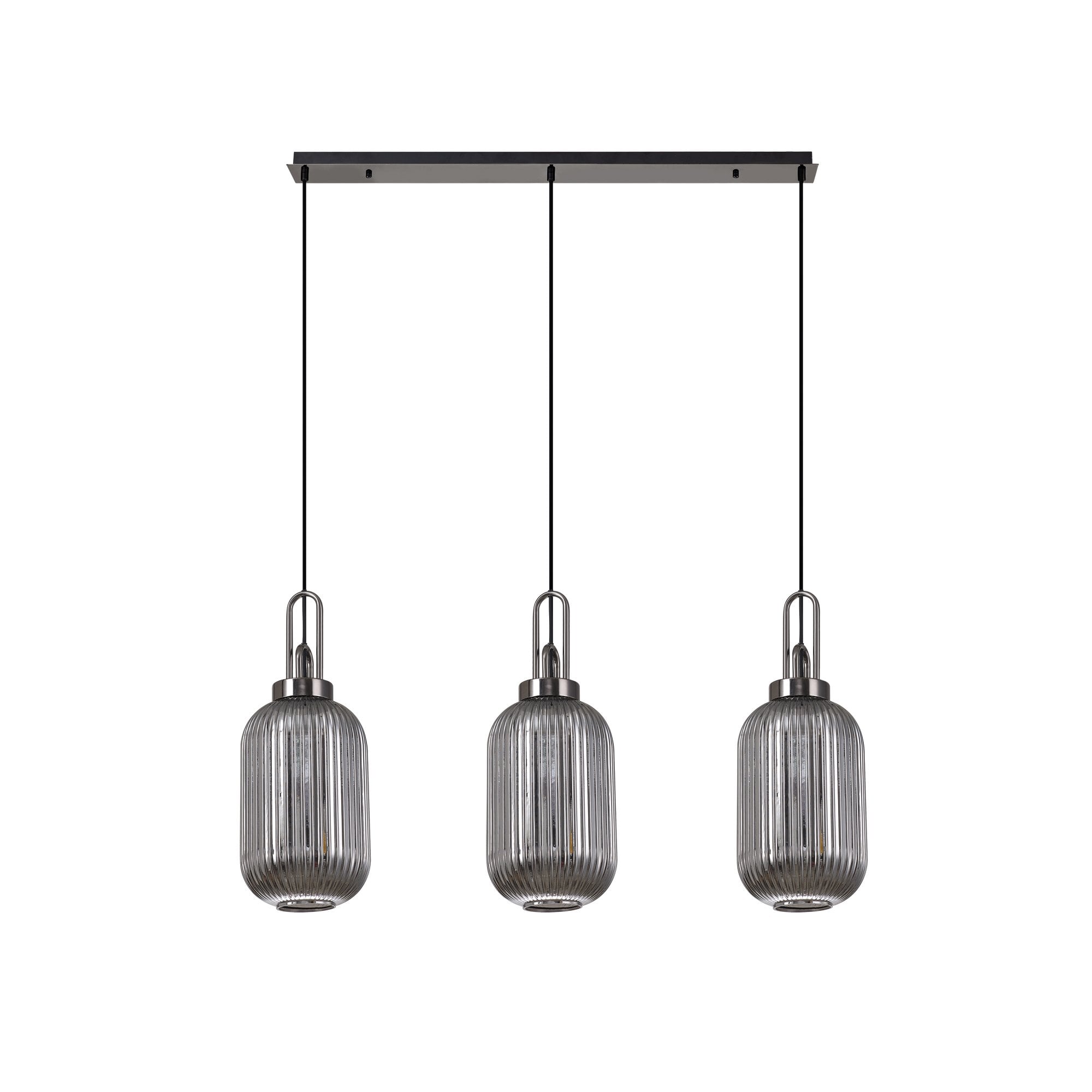 NLK06249 Acme 3 Light Linear Pendant Black Chrome Matt Black