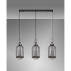 NLK06249 Acme 3 Light Linear Pendant Black Chrome Matt Black
