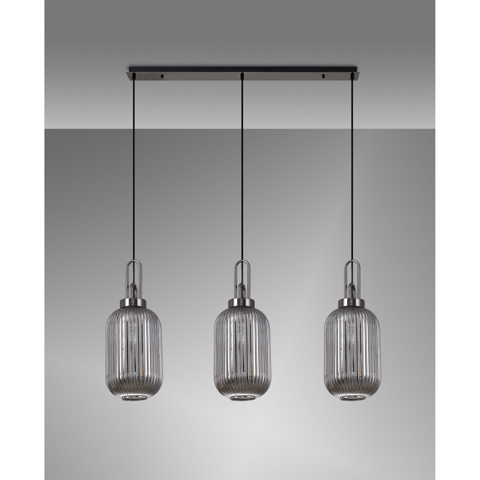 NLK06249 Acme 3 Light Linear Pendant Black Chrome Matt Black