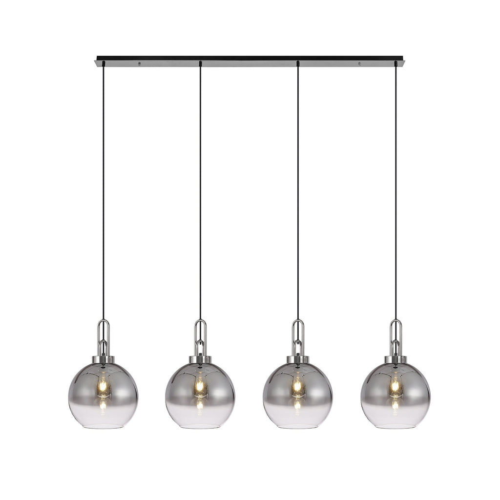 NLK06259 Acme 4 Light Linear Pendant Polished Nickel Matt Black