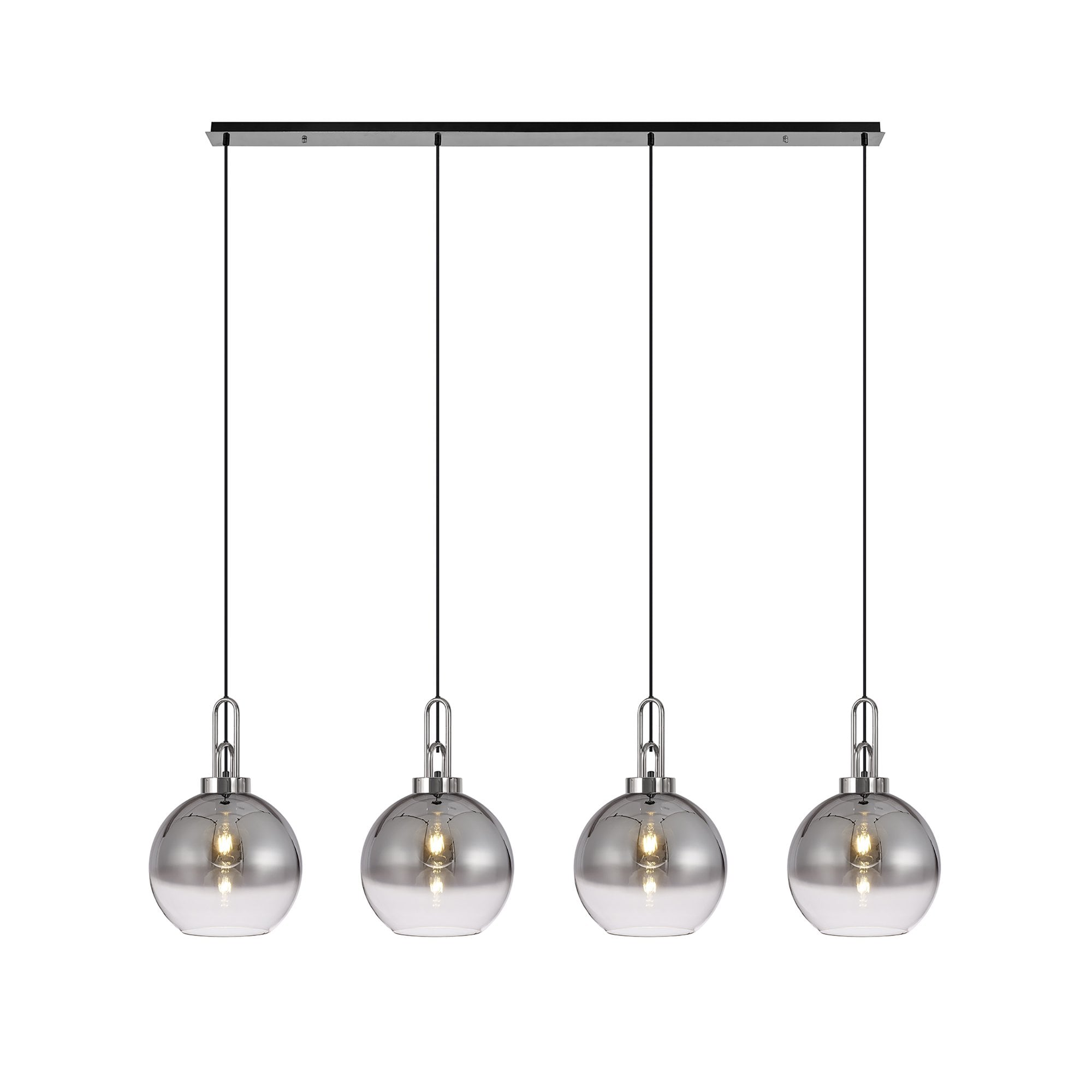 NLK06259 Acme 4 Light Linear Pendant Polished Nickel Matt Black