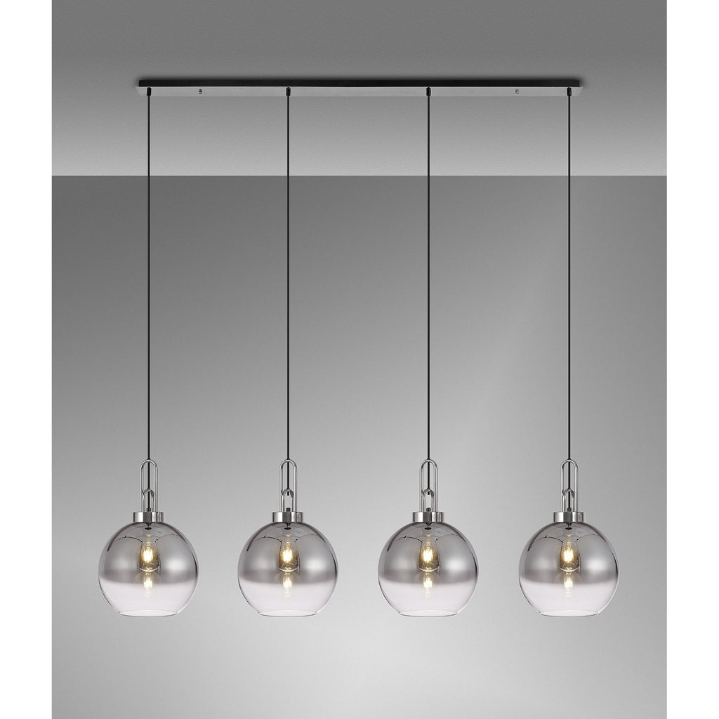 NLK06259 Acme 4 Light Linear Pendant Polished Nickel Matt Black
